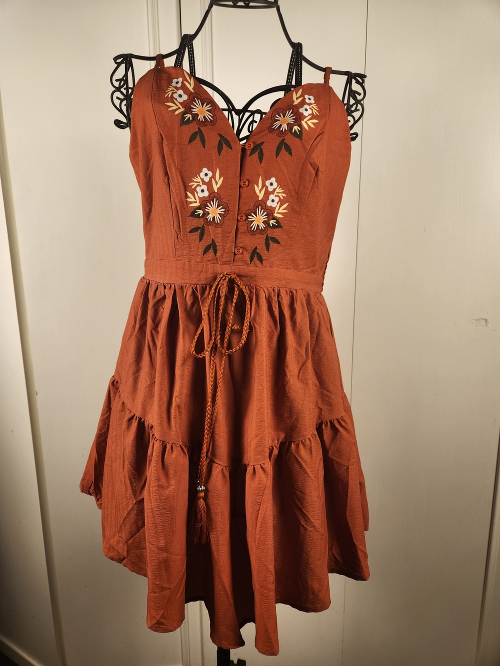 Rust Floral Tiered Sundress